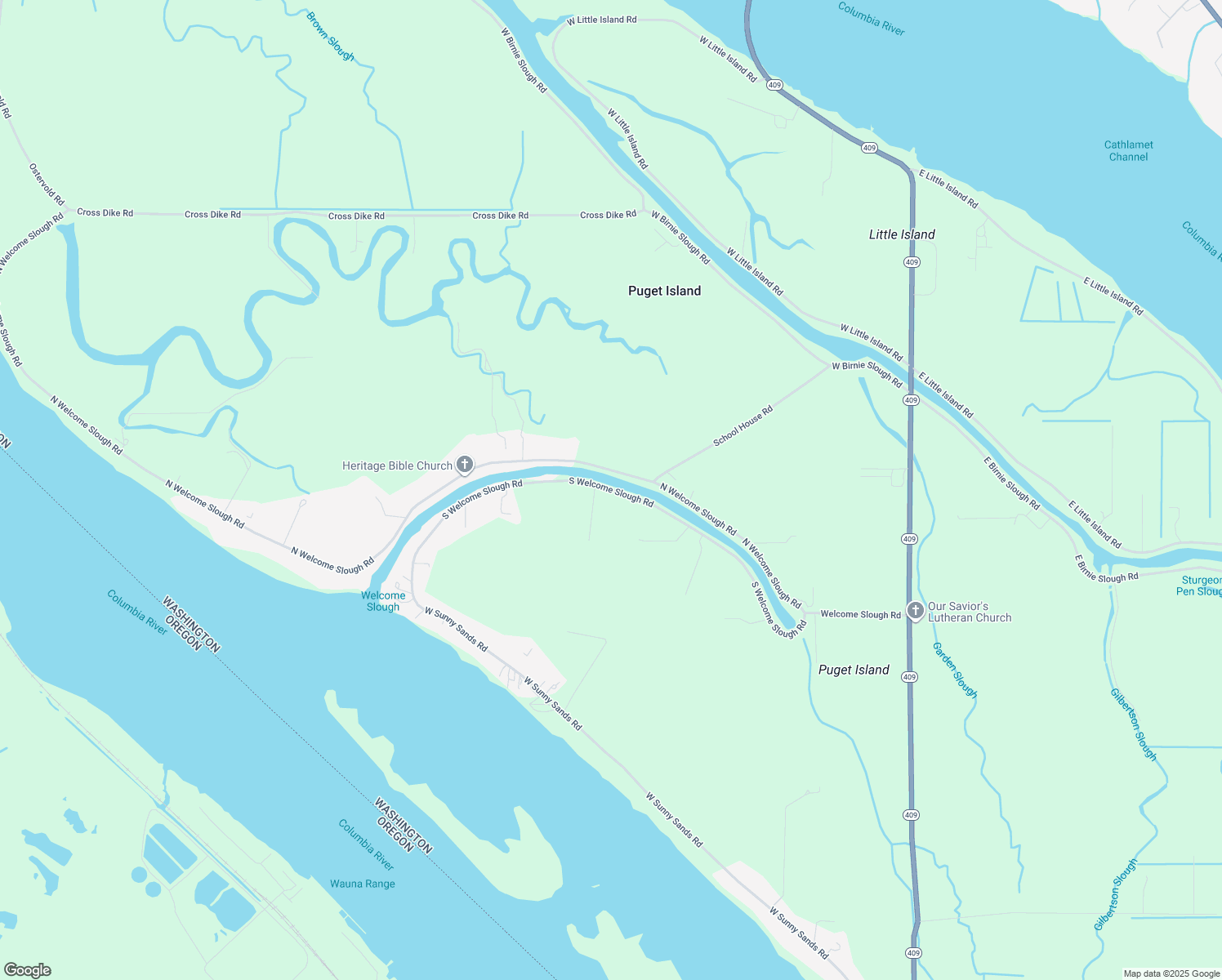 map of restaurants, bars, coffee shops, grocery stores, and more near 153 S Welcome Slough Rd in Cathlamet