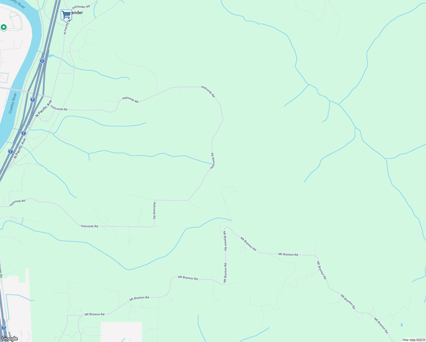 map of restaurants, bars, coffee shops, grocery stores, and more near 1119 Holcomb Road in Kelso