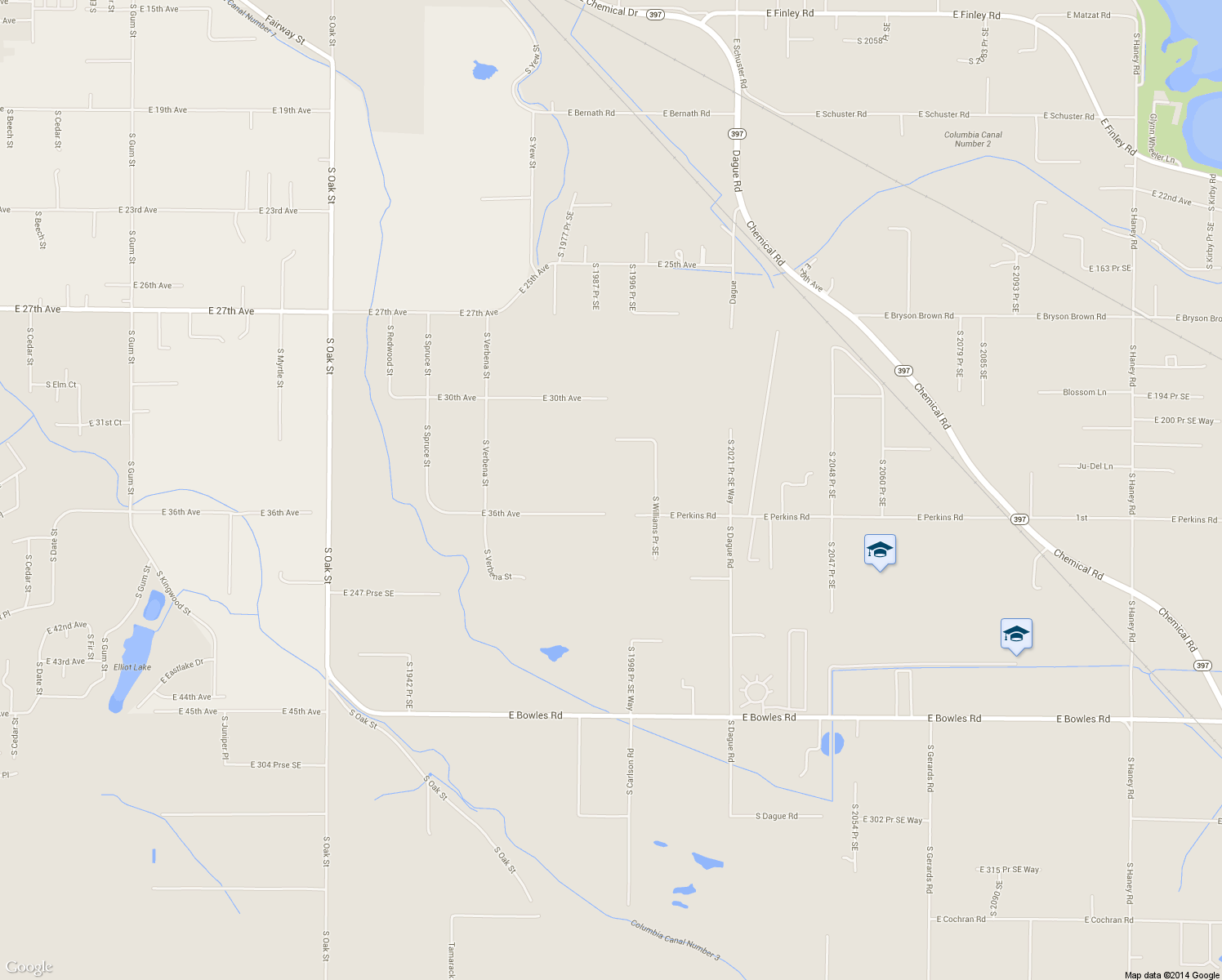 map of restaurants, bars, coffee shops, grocery stores, and more near 198808 East 36th Avenue in Kennewick