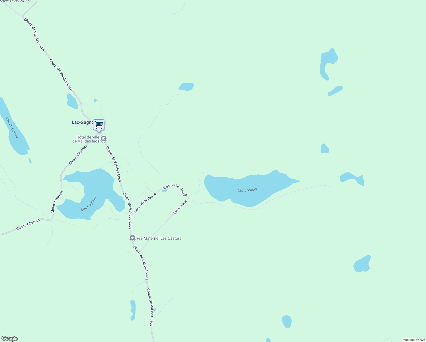 map of restaurants, bars, coffee shops, grocery stores, and more near 99 Chemin Lepoul in Val-des-Lacs