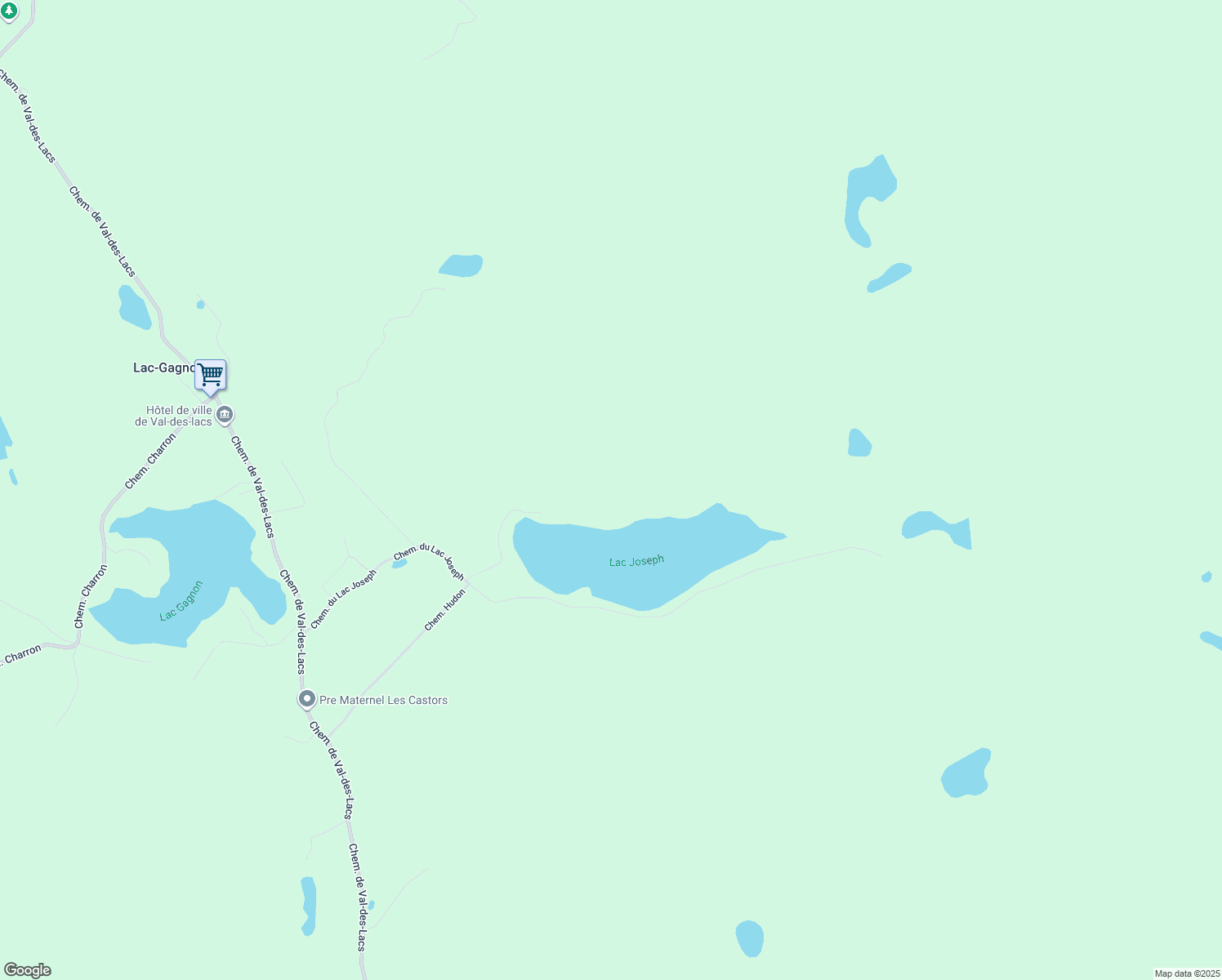 map of restaurants, bars, coffee shops, grocery stores, and more near 99 Chemin Lepoul in Val-des-Lacs