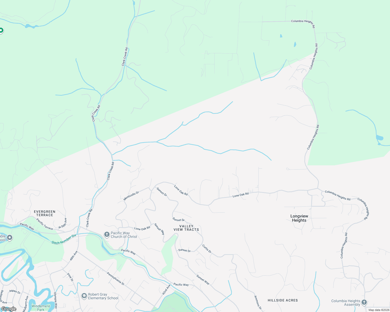 map of restaurants, bars, coffee shops, grocery stores, and more near 547 Lone Oak Road in Longview