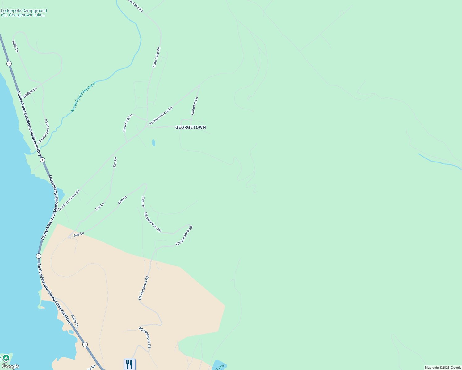 map of restaurants, bars, coffee shops, grocery stores, and more near Old Georgetown in Anaconda