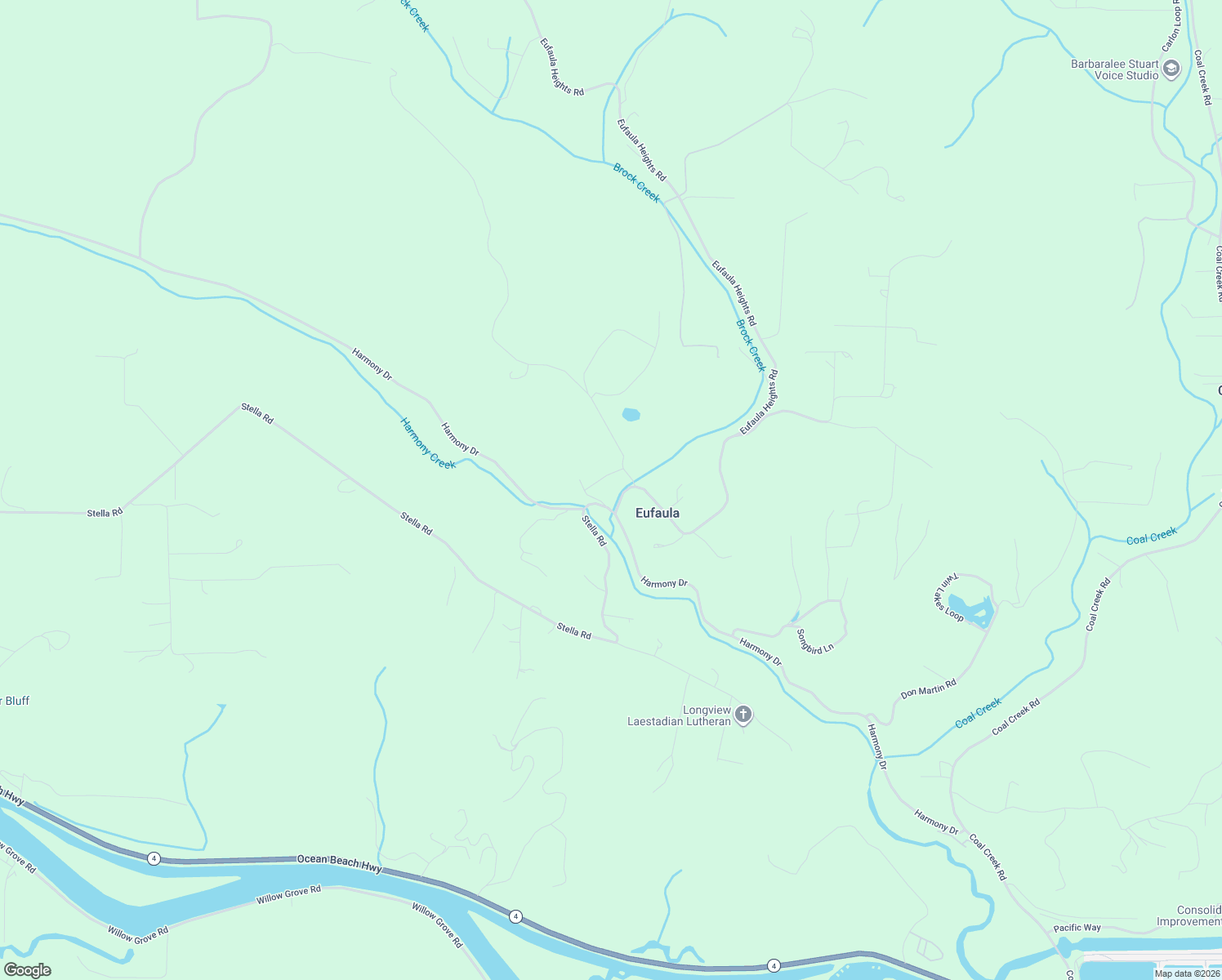 map of restaurants, bars, coffee shops, grocery stores, and more near 124 Haryu Road in Longview