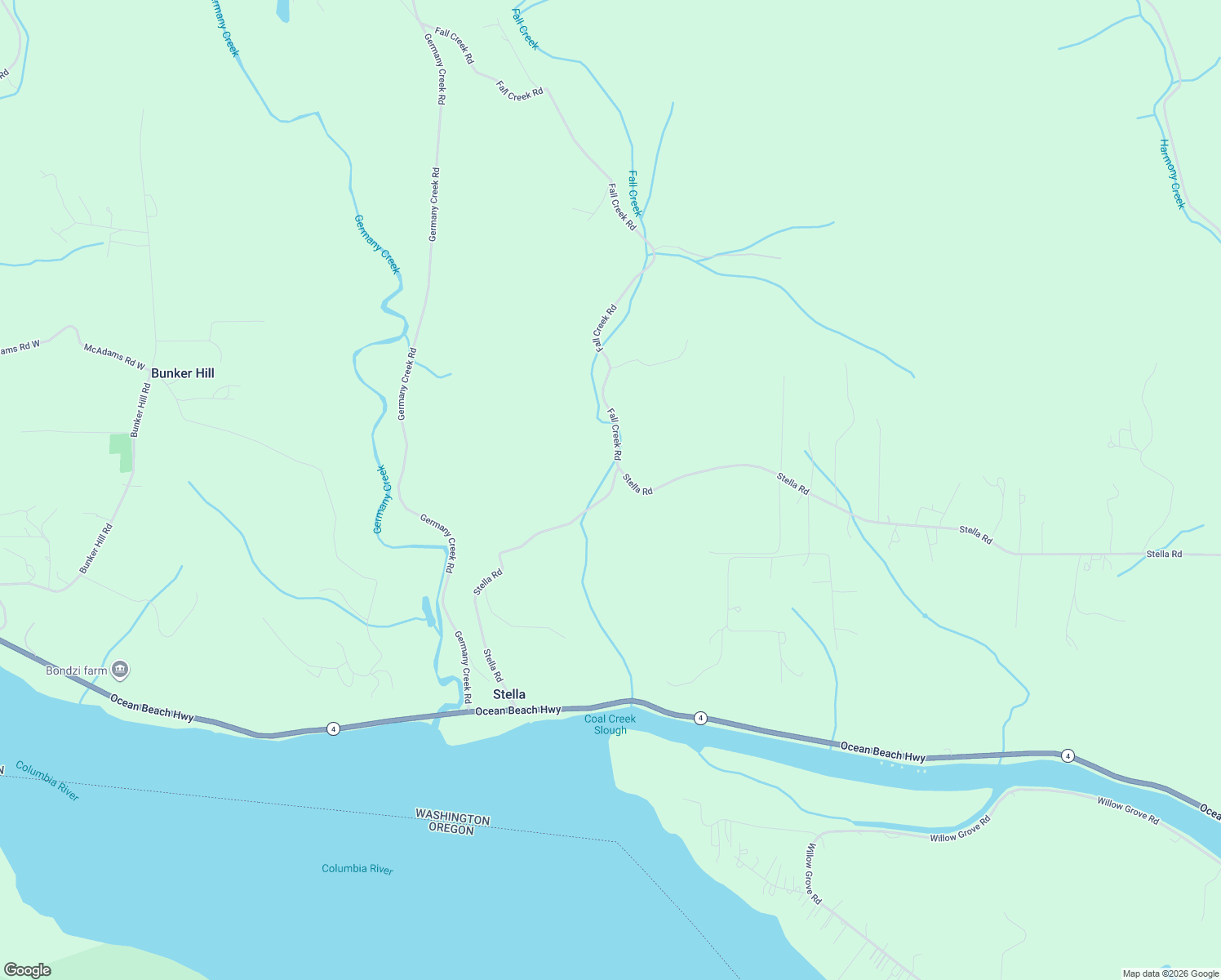 map of restaurants, bars, coffee shops, grocery stores, and more near 3015 Stella Road in Longview
