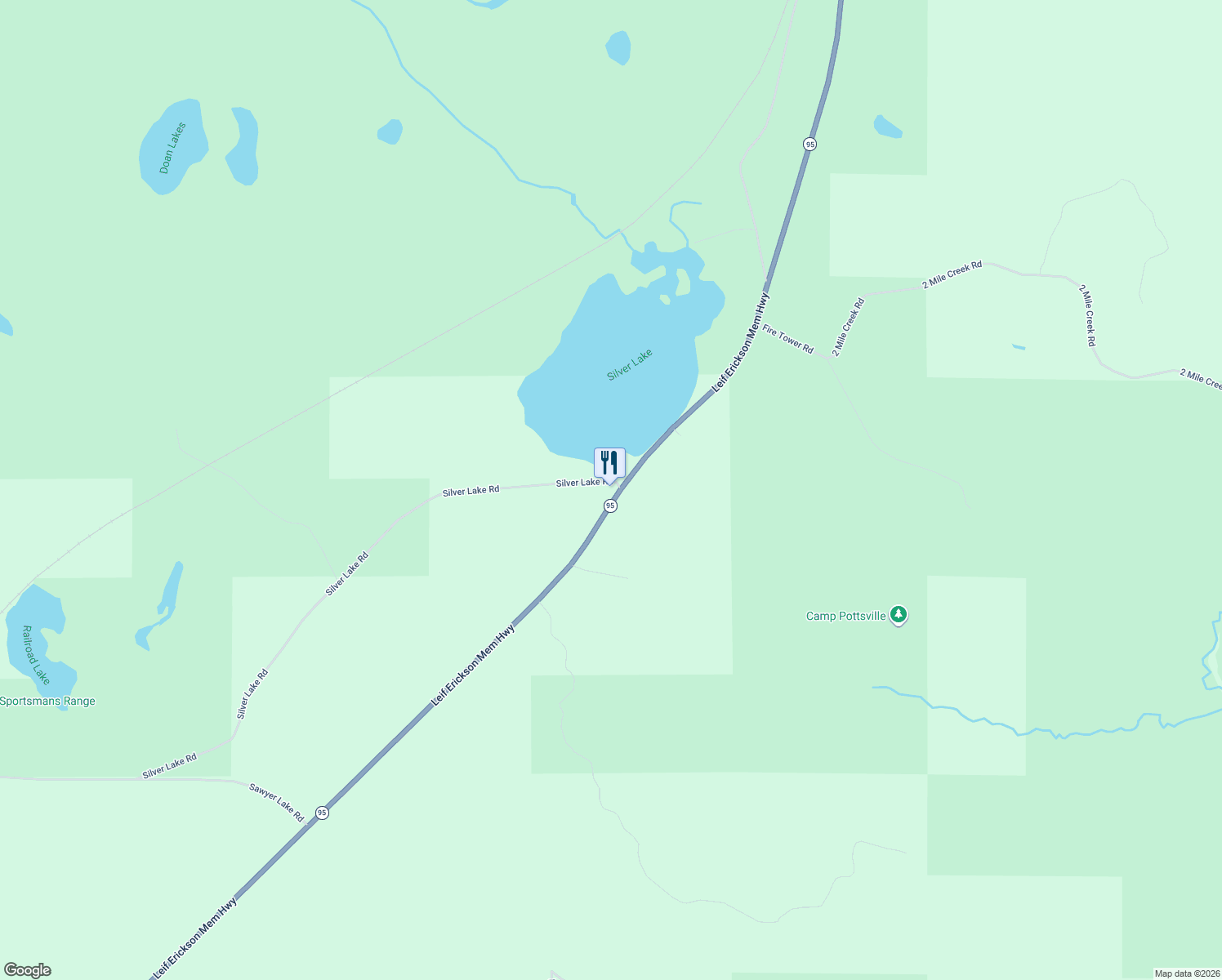 map of restaurants, bars, coffee shops, grocery stores, and more near Highway 95 in Channing