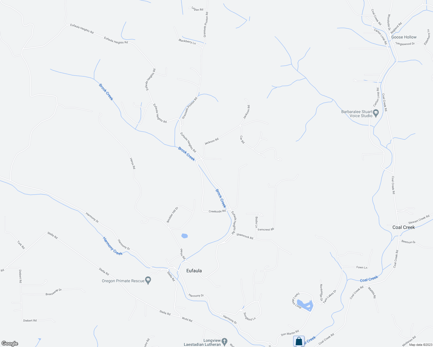 map of restaurants, bars, coffee shops, grocery stores, and more near 686 Eufaula Heights Road in Longview