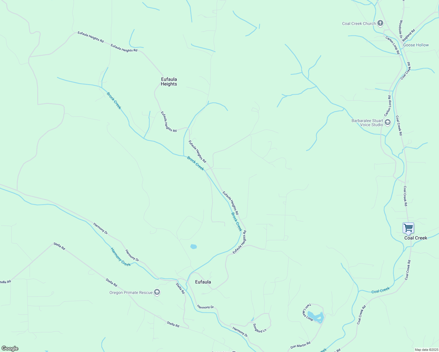 map of restaurants, bars, coffee shops, grocery stores, and more near 686 Eufaula Heights Road in Longview