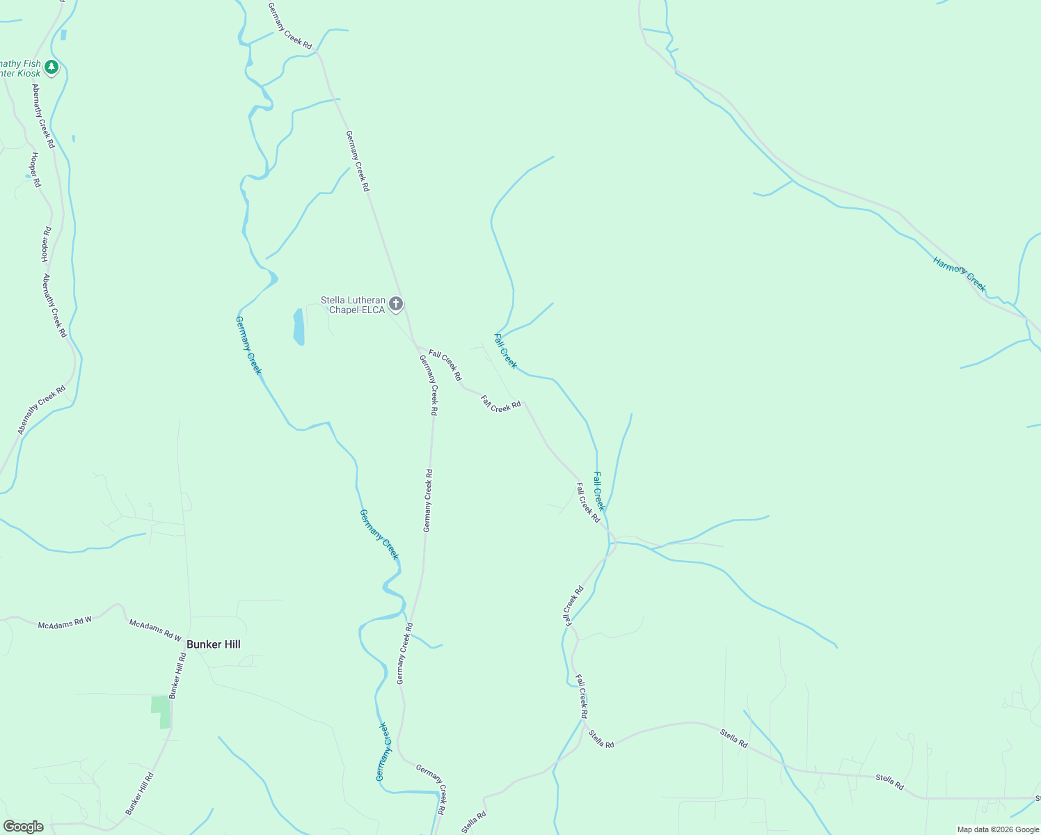 map of restaurants, bars, coffee shops, grocery stores, and more near 943 Fall Creek Road in Longview