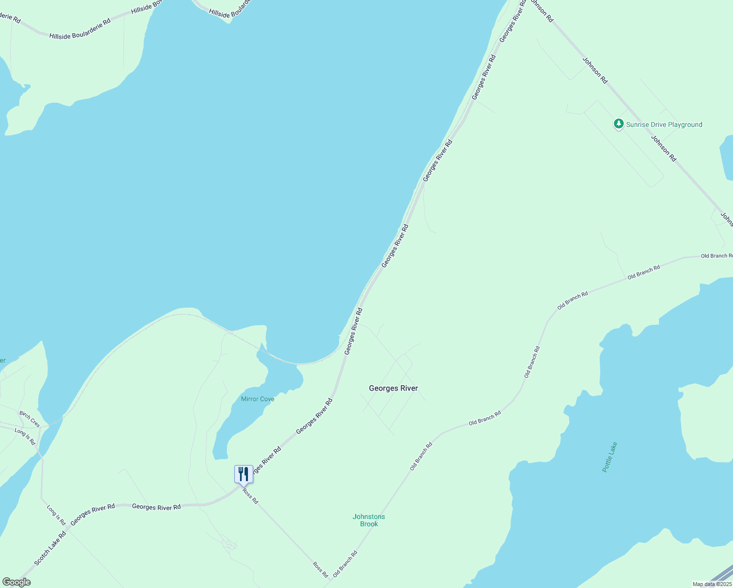 map of restaurants, bars, coffee shops, grocery stores, and more near Georges River Road in Georges River