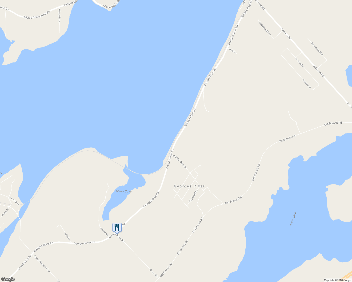 map of restaurants, bars, coffee shops, grocery stores, and more near Georges River Road in Georges River