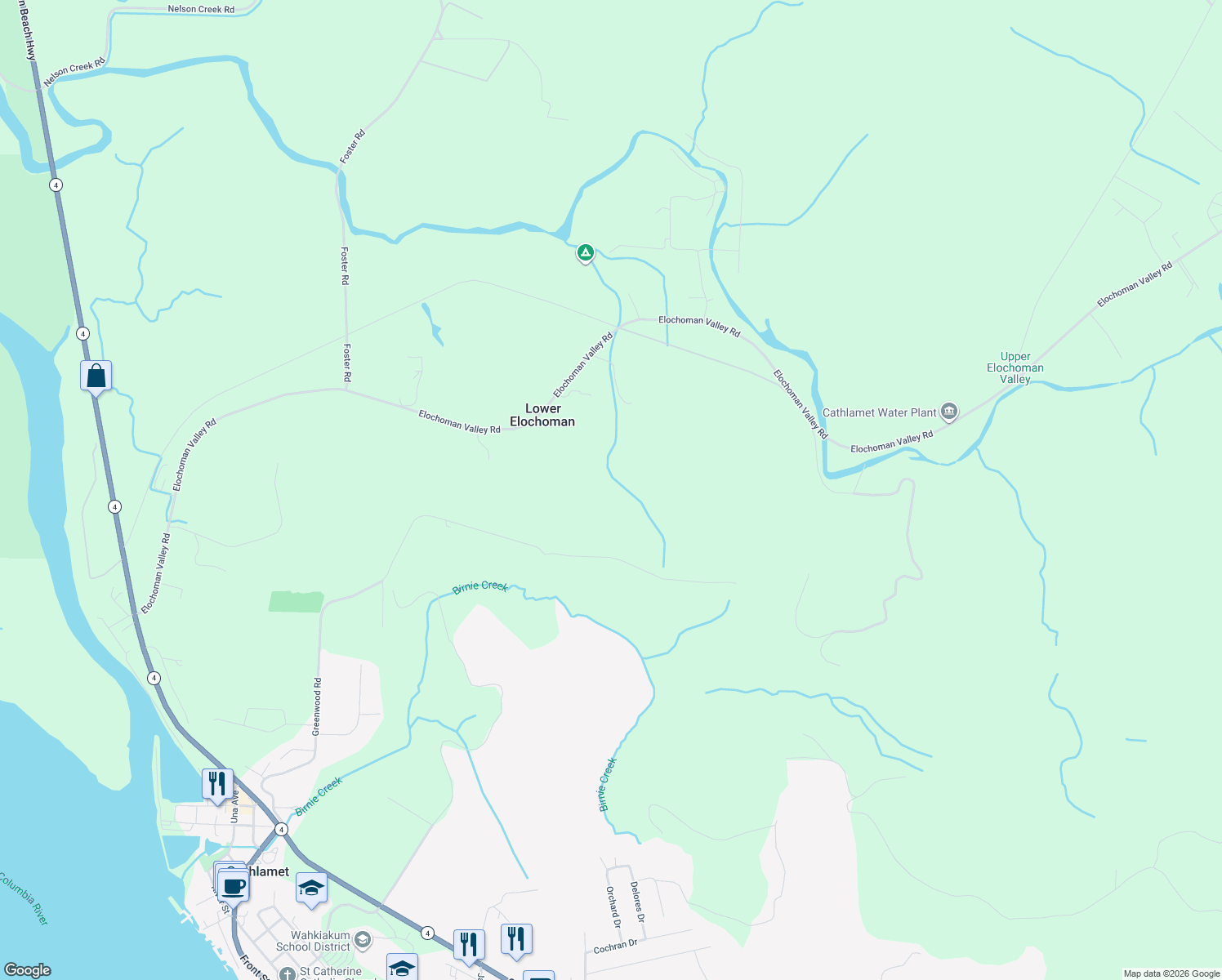 map of restaurants, bars, coffee shops, grocery stores, and more near 1359-2257 Greenwood Rd in Cathlamet
