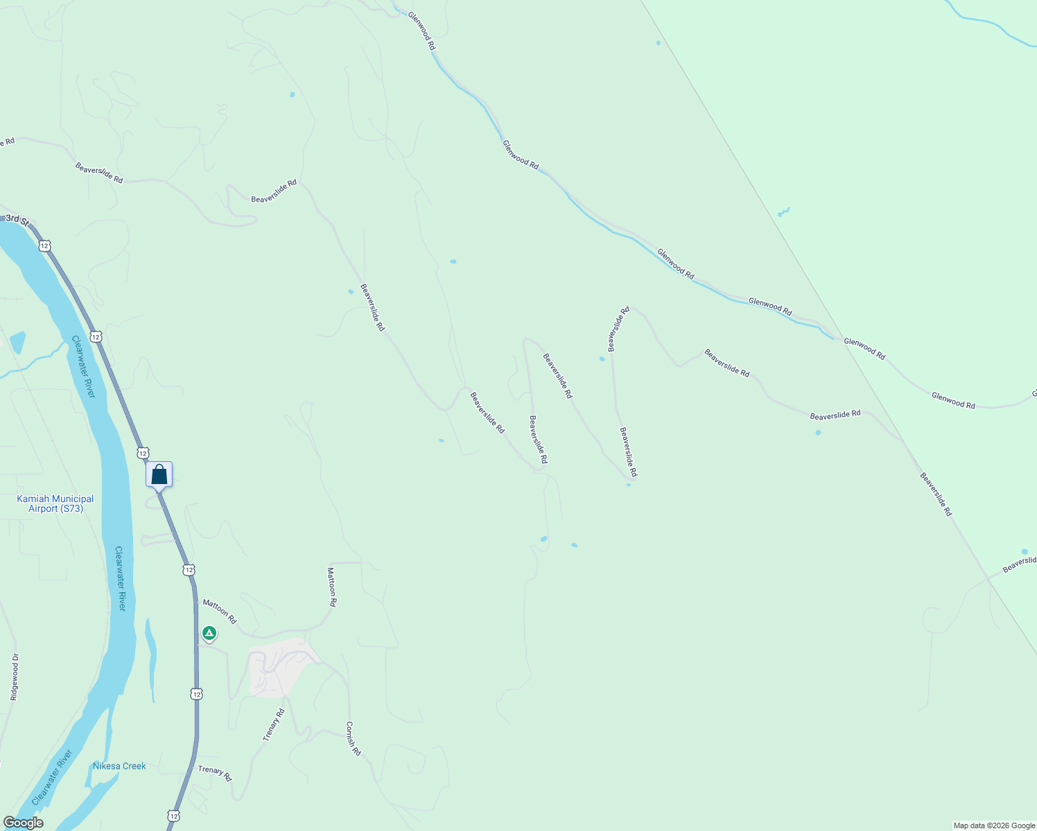map of restaurants, bars, coffee shops, grocery stores, and more near 532 Beaverslide Road in Kamiah