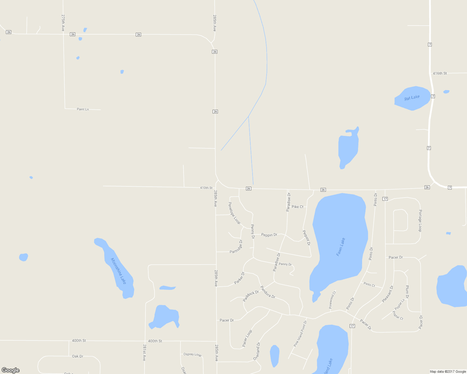 map of restaurants, bars, coffee shops, grocery stores, and more near 28546 County 26 in Browerville