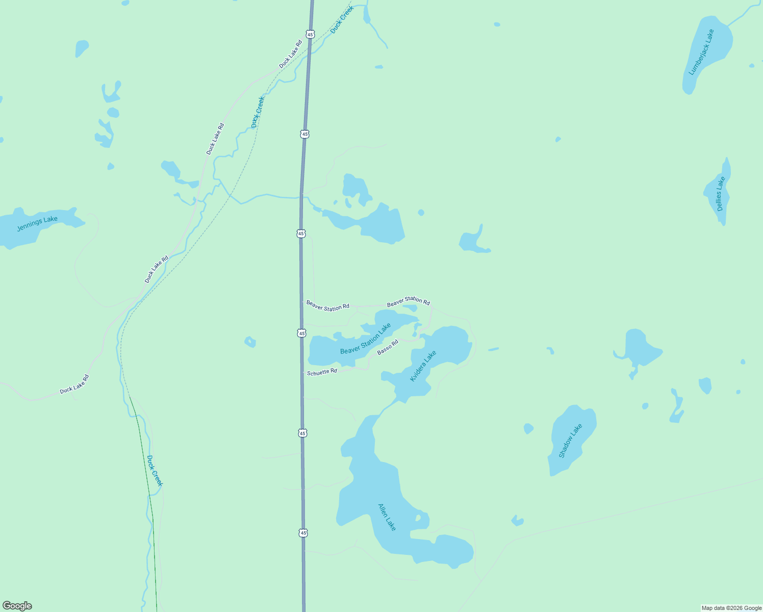 map of restaurants, bars, coffee shops, grocery stores, and more near Beaver Station Road in Gogebic