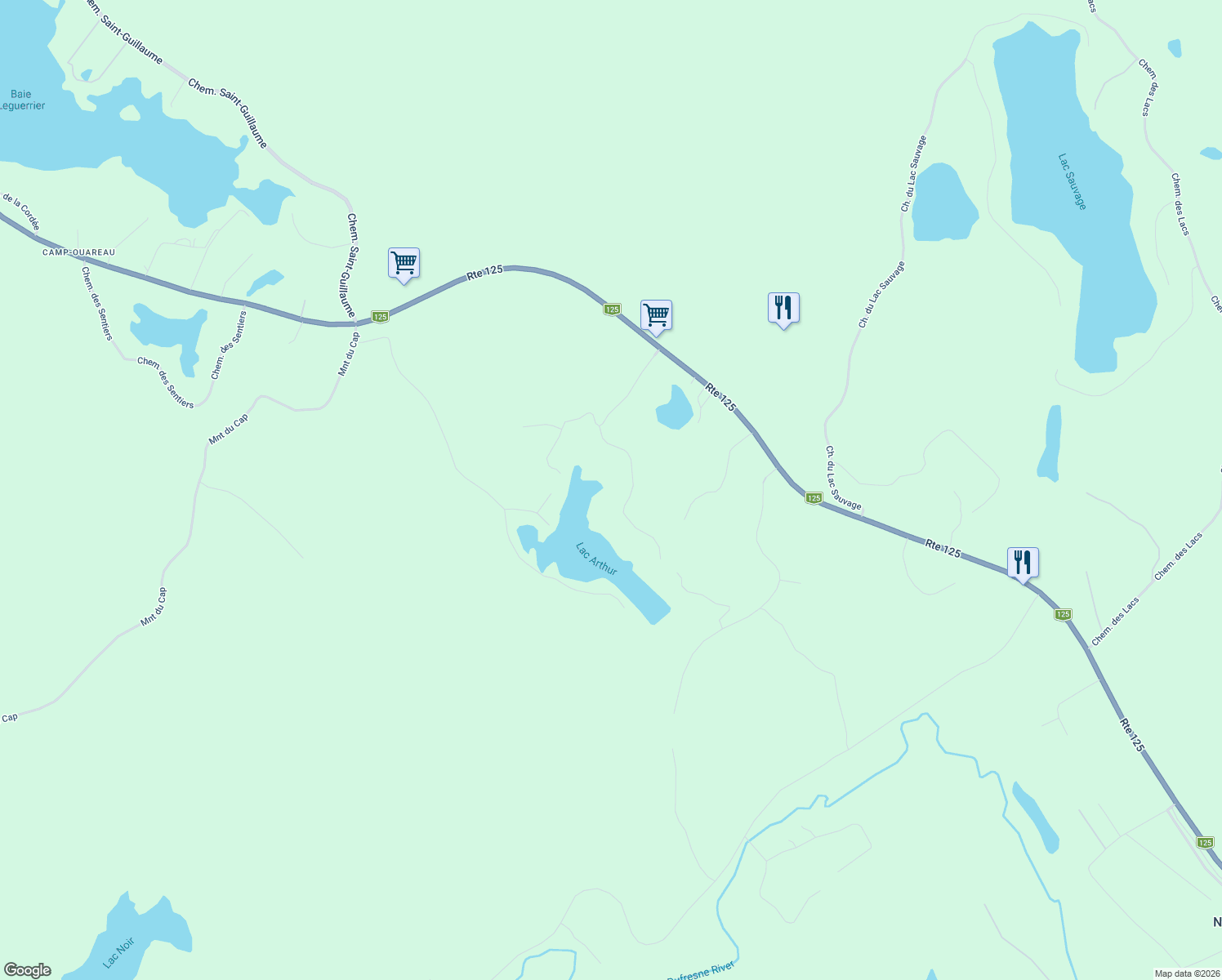 map of restaurants, bars, coffee shops, grocery stores, and more near 1017 Chemin du Cardinal in Notre-Dame-de-la-Merci