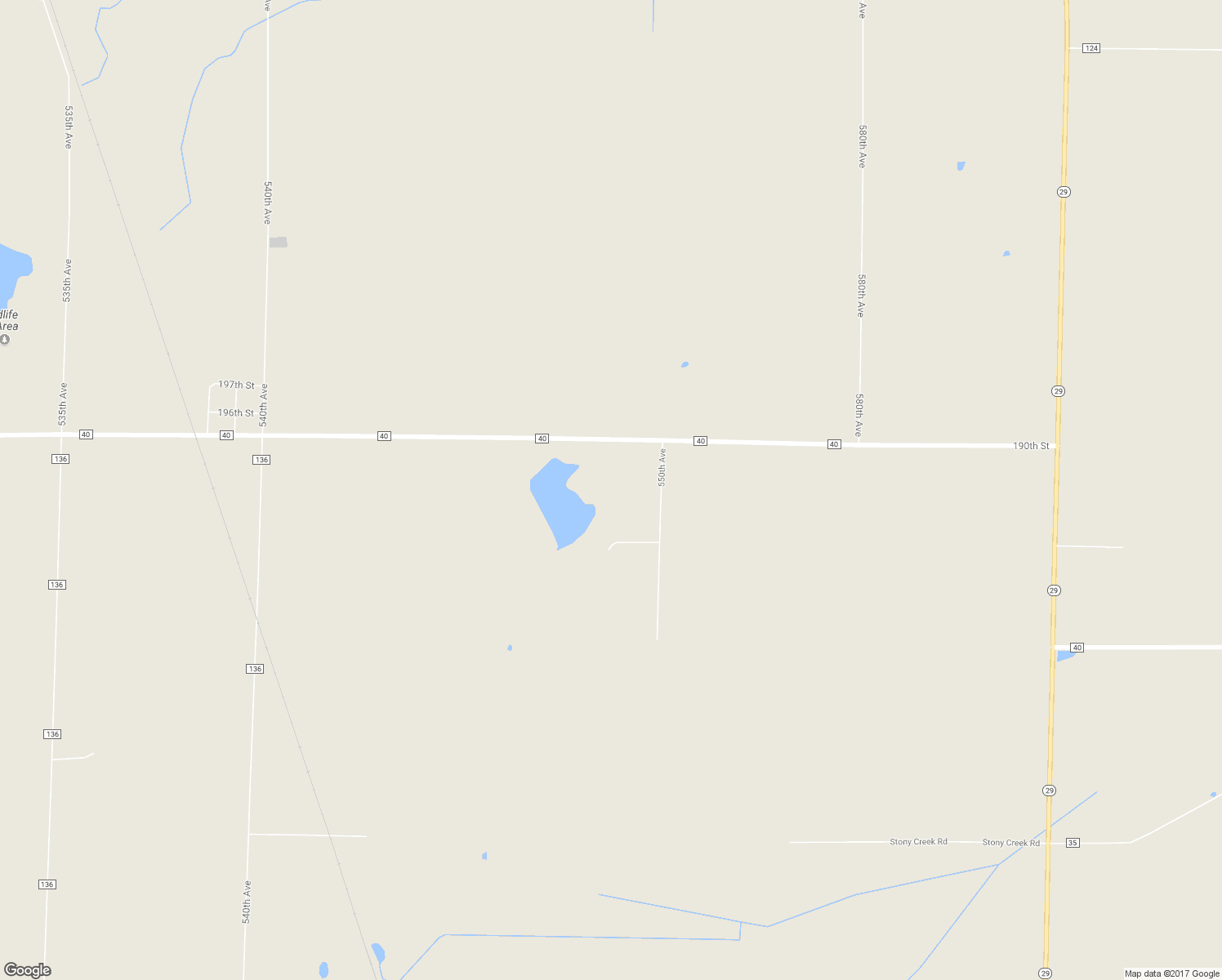 map of restaurants, bars, coffee shops, grocery stores, and more near 19339 550th Avenue in Henning
