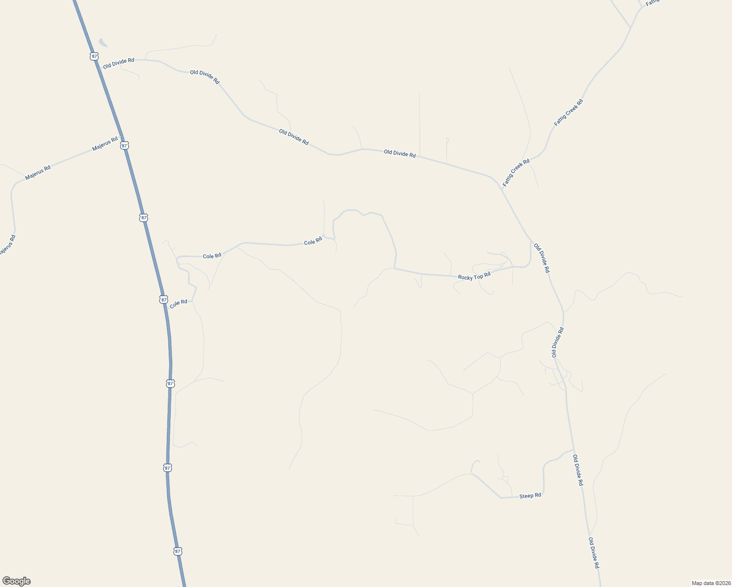 map of restaurants, bars, coffee shops, grocery stores, and more near 70 Rocky Top Road in Roundup