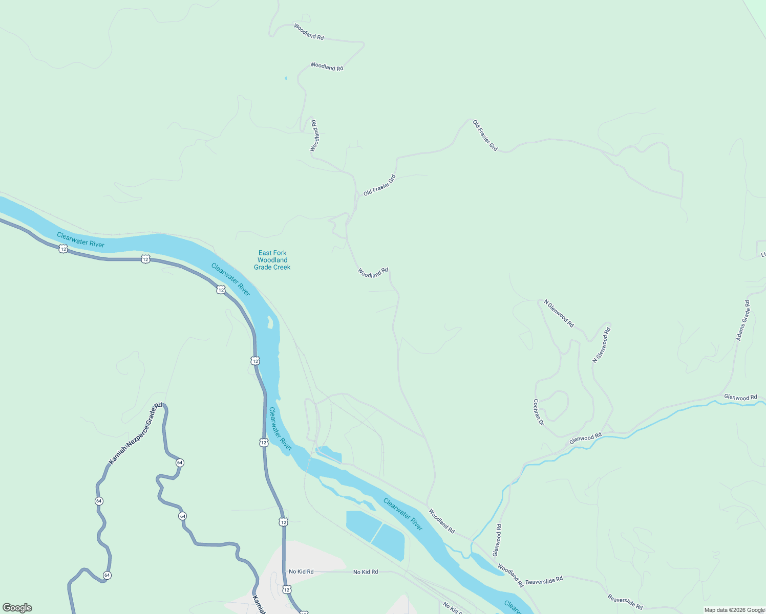 map of restaurants, bars, coffee shops, grocery stores, and more near 367 Woodland Road in Kamiah