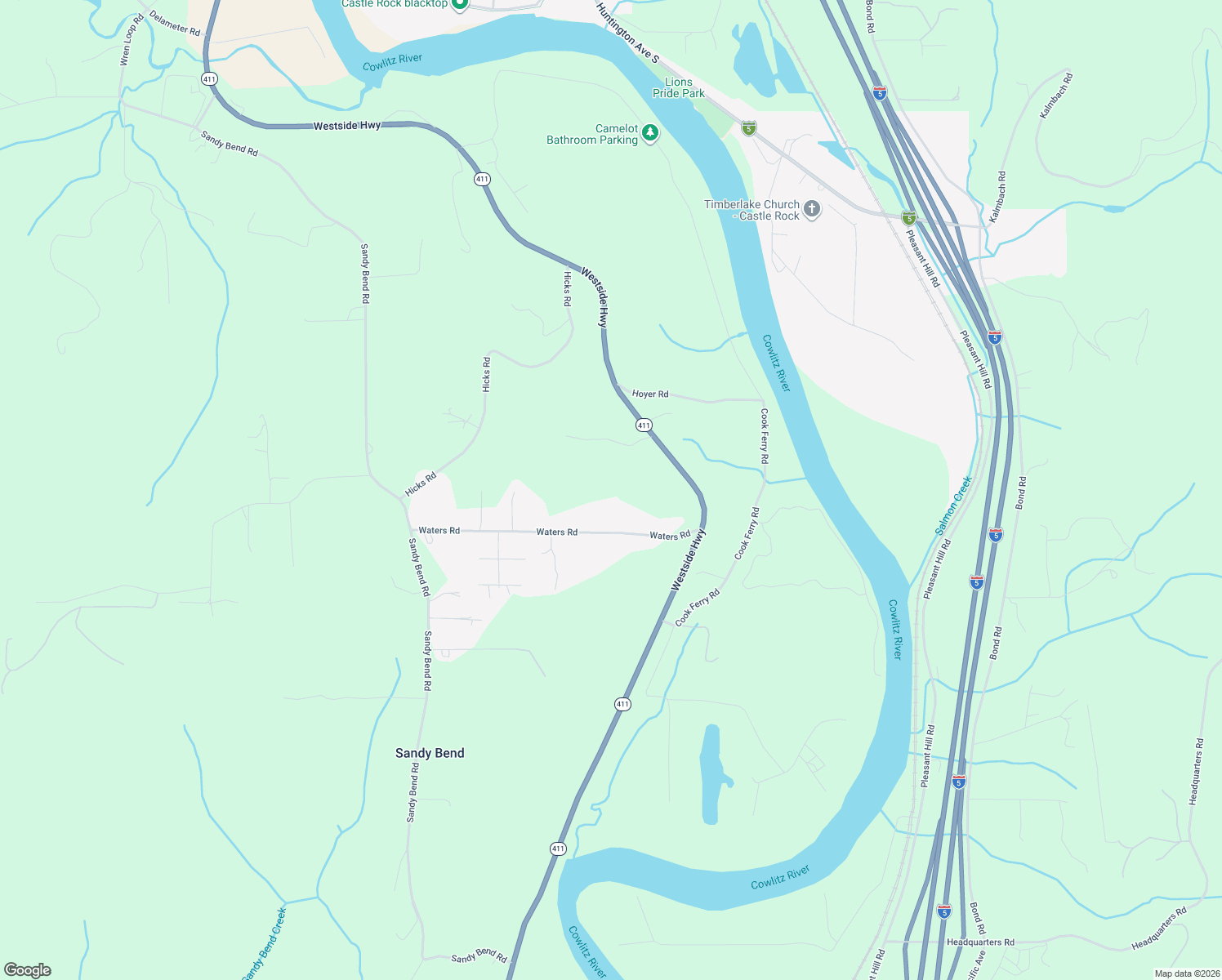 map of restaurants, bars, coffee shops, grocery stores, and more near 302 Waters Road in Castle Rock