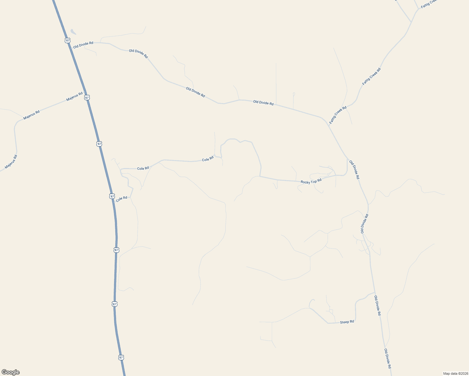 map of restaurants, bars, coffee shops, grocery stores, and more near 70 Rocky Top Road in Roundup