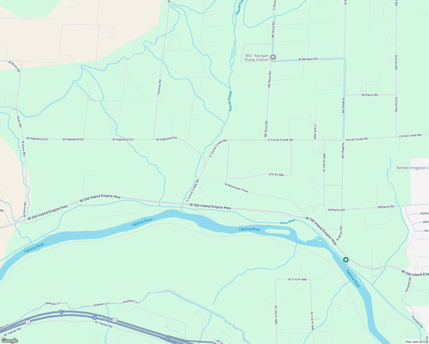 map of restaurants, bars, coffee shops, grocery stores, and more near 47608 North Whitmore Prnw in Benton City