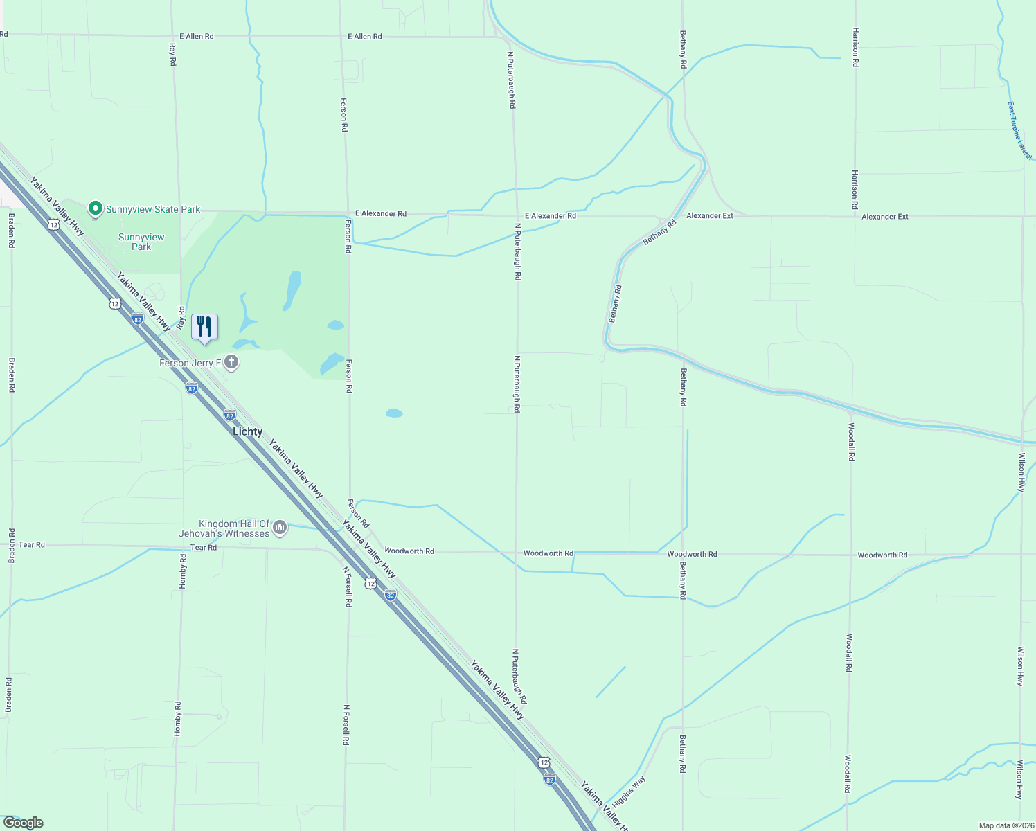 map of restaurants, bars, coffee shops, grocery stores, and more near 807 N Puterbaugh Rd in Grandview
