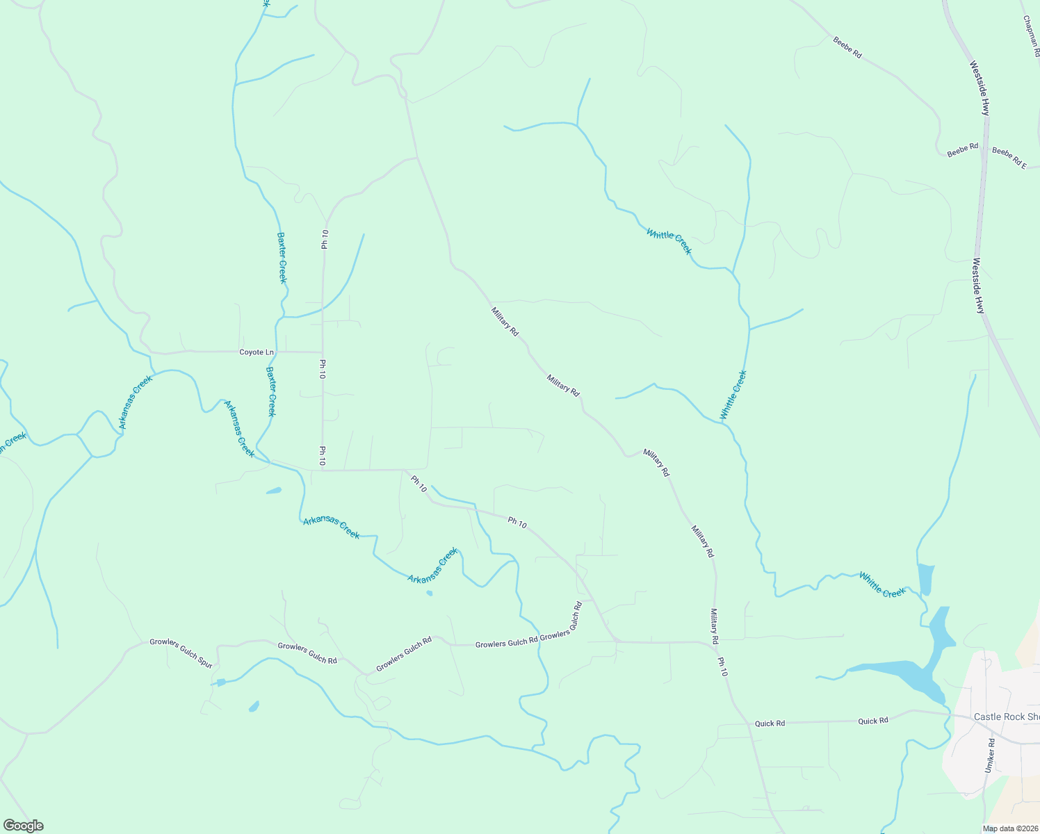 map of restaurants, bars, coffee shops, grocery stores, and more near 183 Pogue Lane in Castle Rock