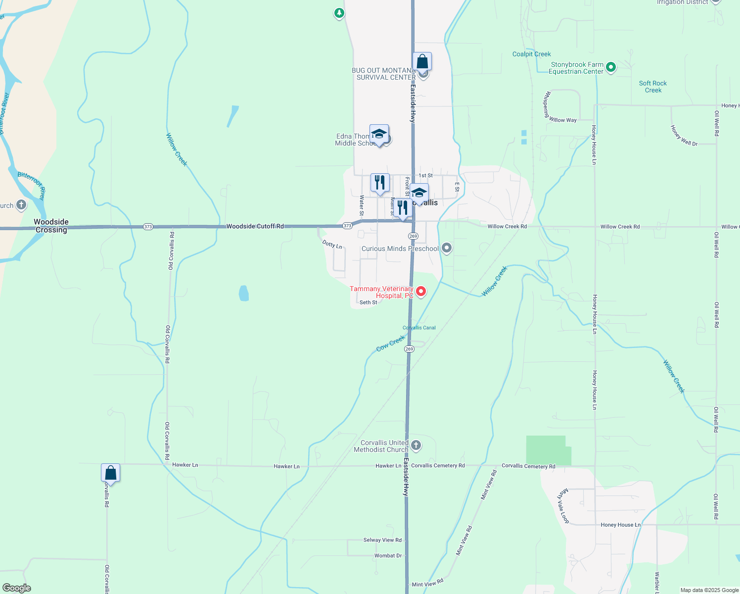 map of restaurants, bars, coffee shops, grocery stores, and more near 945 Market St in Corvallis