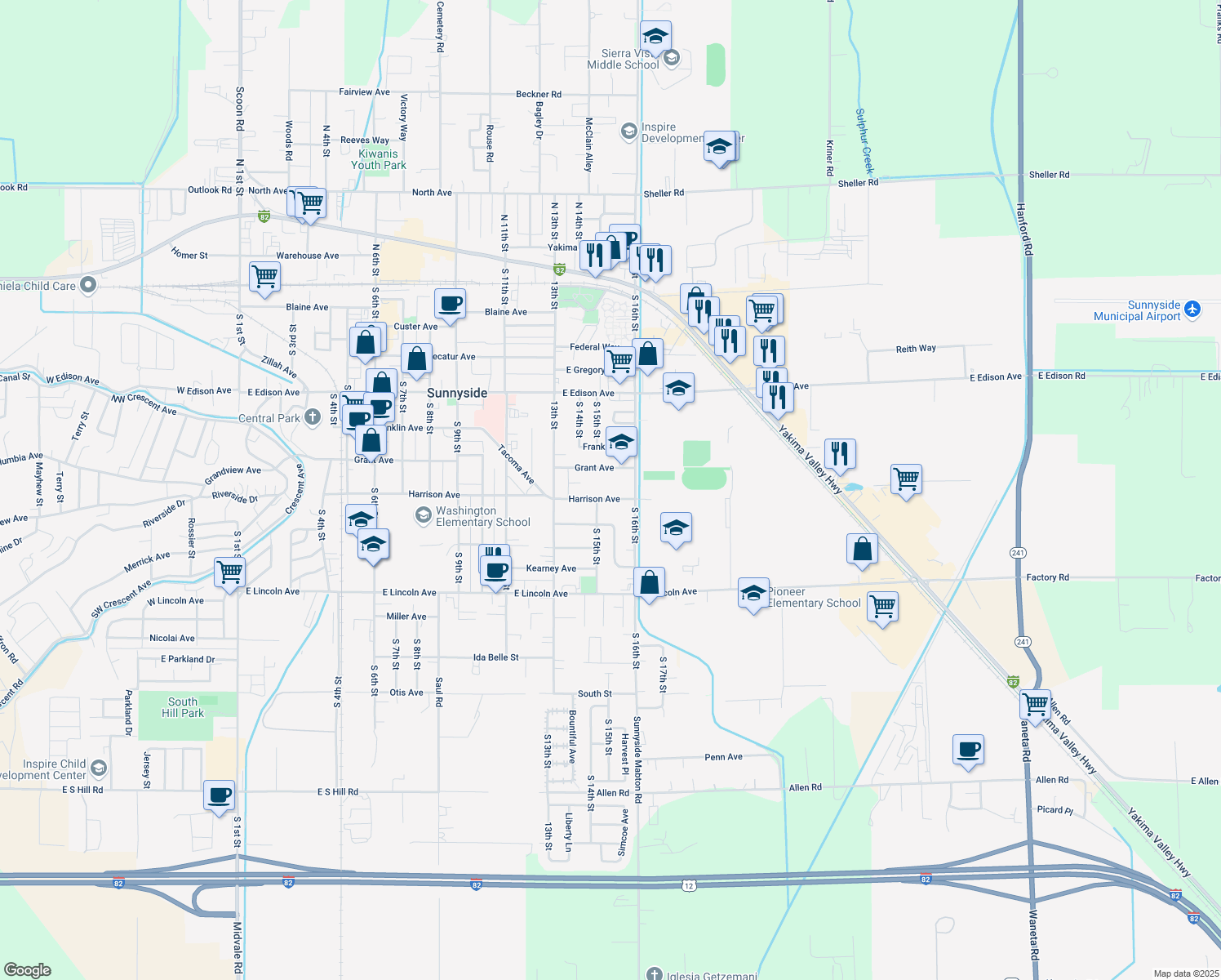 map of restaurants, bars, coffee shops, grocery stores, and more near 1508 Harrison Avenue in Sunnyside