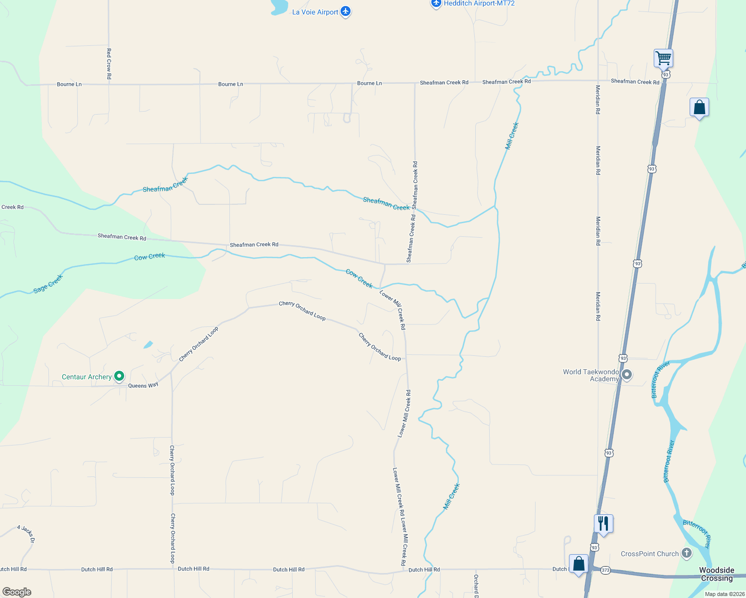 map of restaurants, bars, coffee shops, grocery stores, and more near 1101-1173 Lower Mill Creek Road in Hamilton