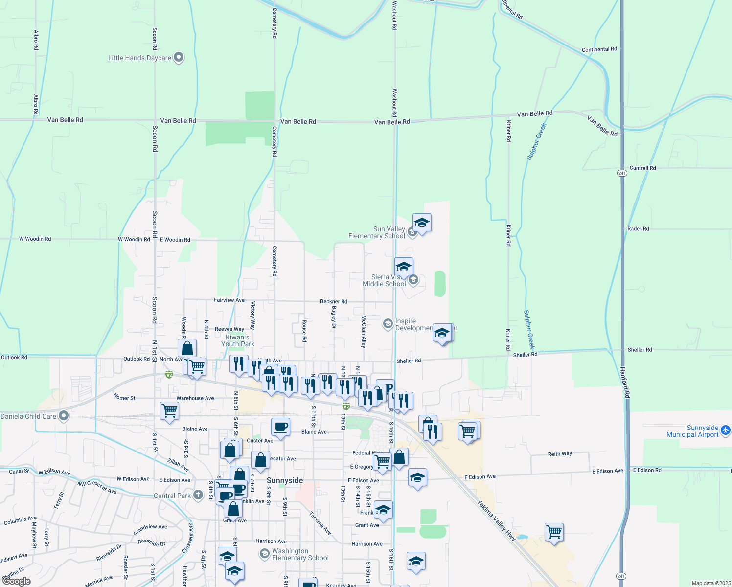 map of restaurants, bars, coffee shops, grocery stores, and more near 810 Hill Avenue in Sunnyside