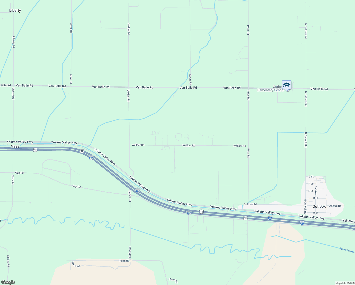 map of restaurants, bars, coffee shops, grocery stores, and more near 431 Wellner Road in Outlook