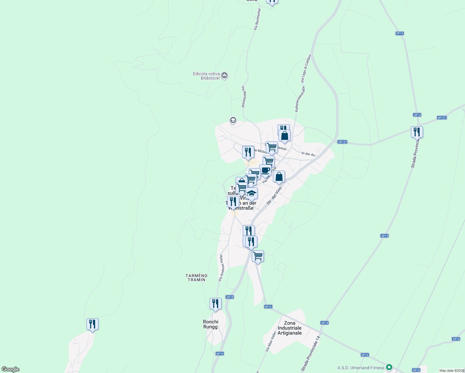 map of restaurants, bars, coffee shops, grocery stores, and more near in Provincia autonoma di Bolzano - Alto Adige