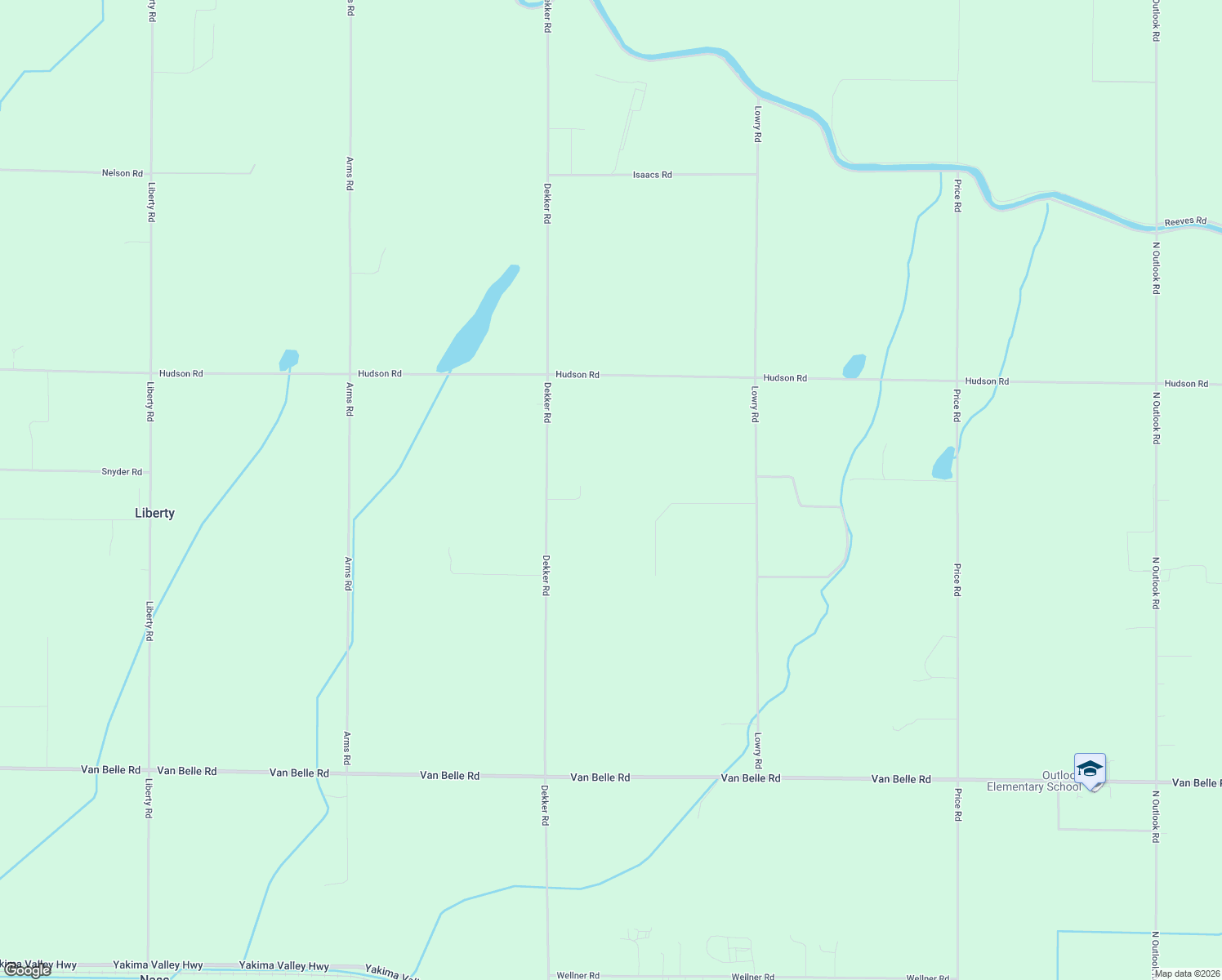 map of restaurants, bars, coffee shops, grocery stores, and more near 1501 Dekker Road in Outlook
