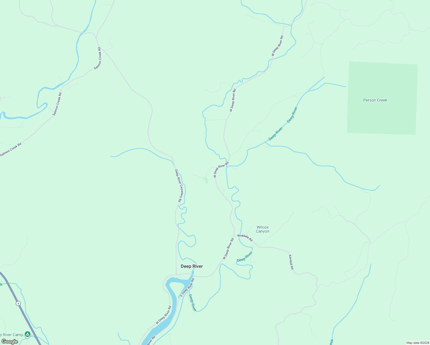 map of restaurants, bars, coffee shops, grocery stores, and more near West Deep River Road in Naselle