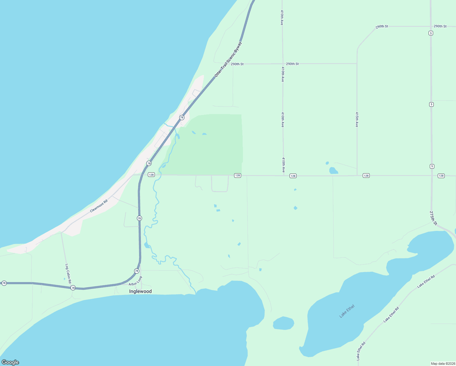 map of restaurants, bars, coffee shops, grocery stores, and more near Wren Loop in Battle Lake