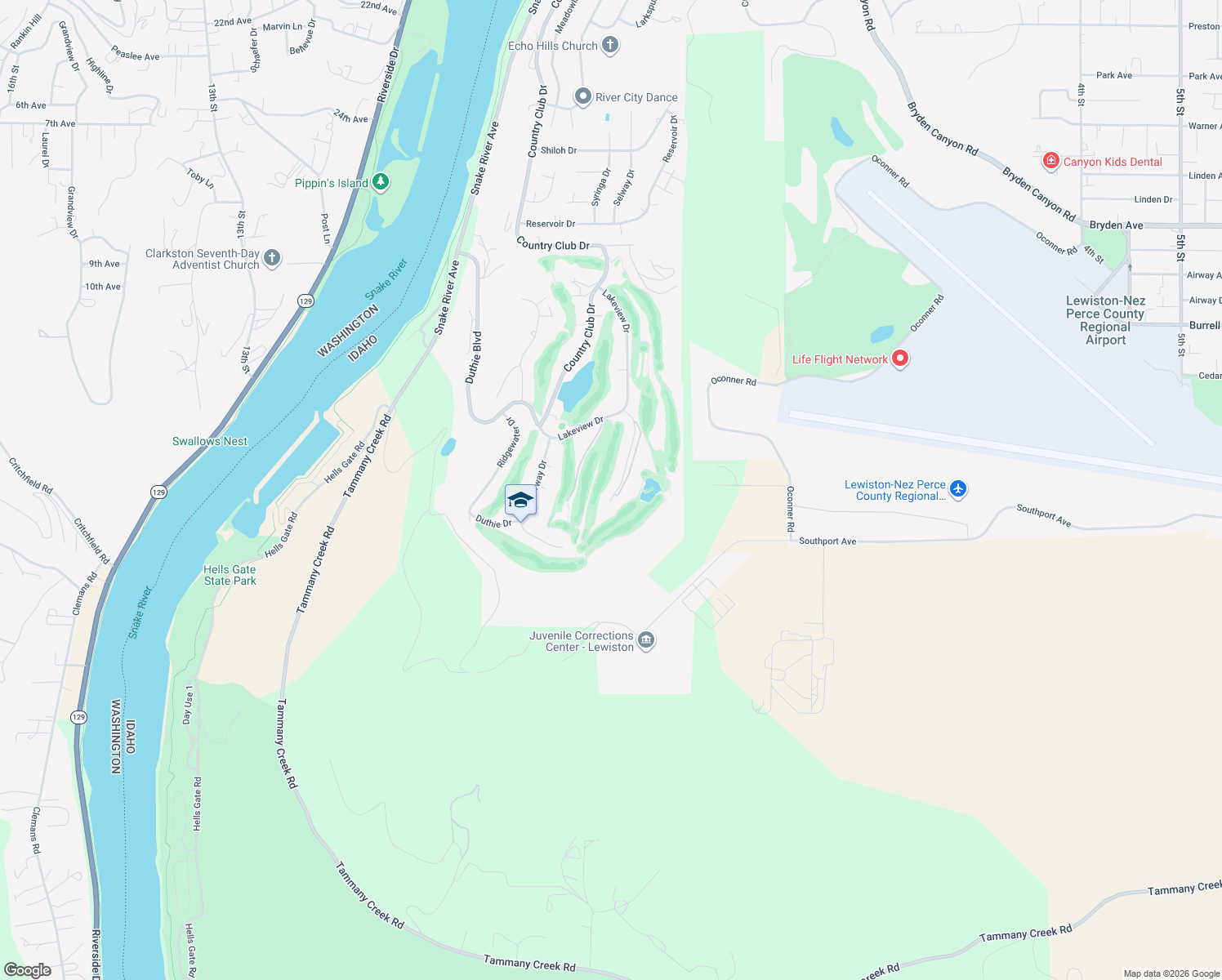 map of restaurants, bars, coffee shops, grocery stores, and more near 3978 Foothill Drive in Lewiston