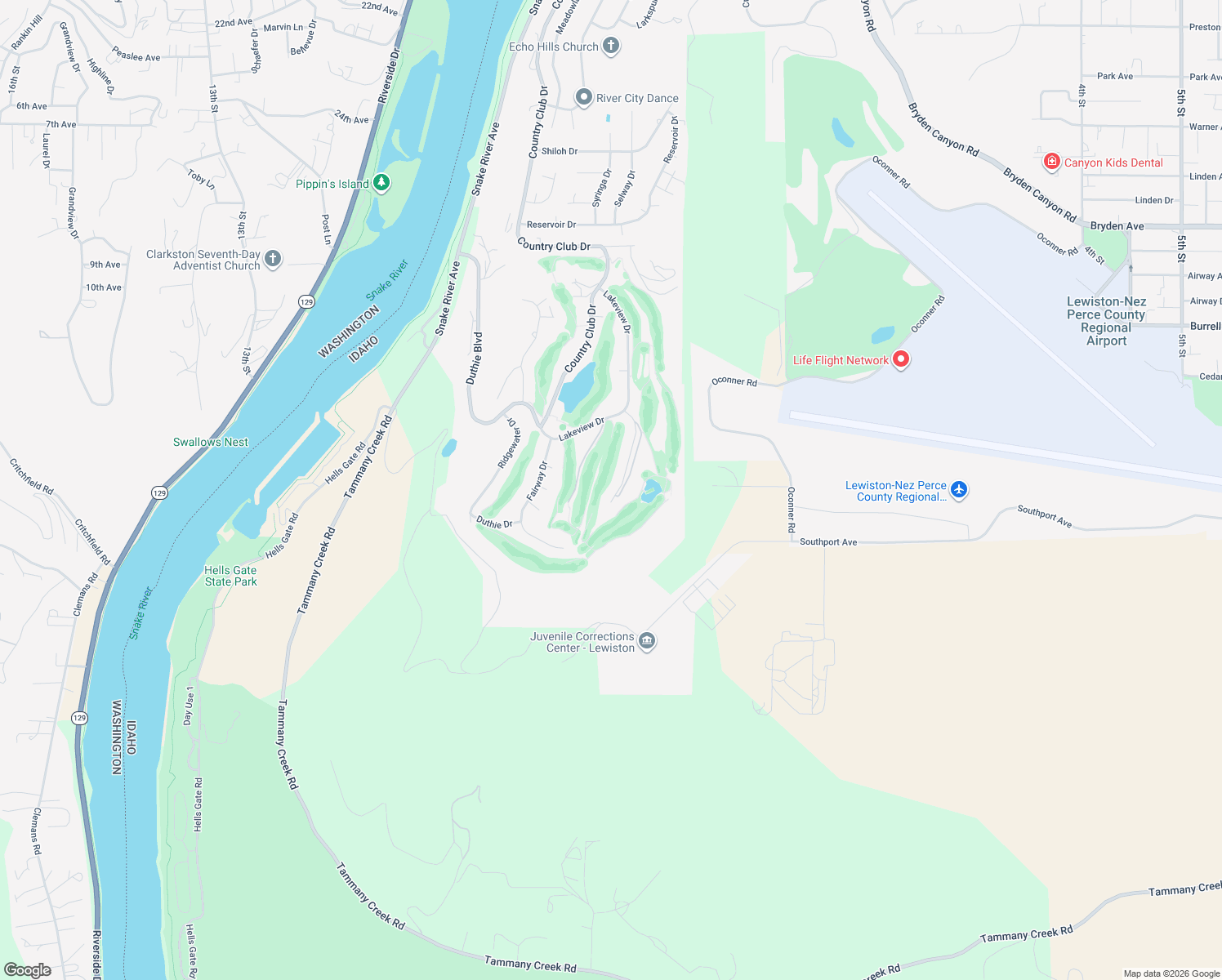 map of restaurants, bars, coffee shops, grocery stores, and more near 3978 Foothill Drive in Lewiston