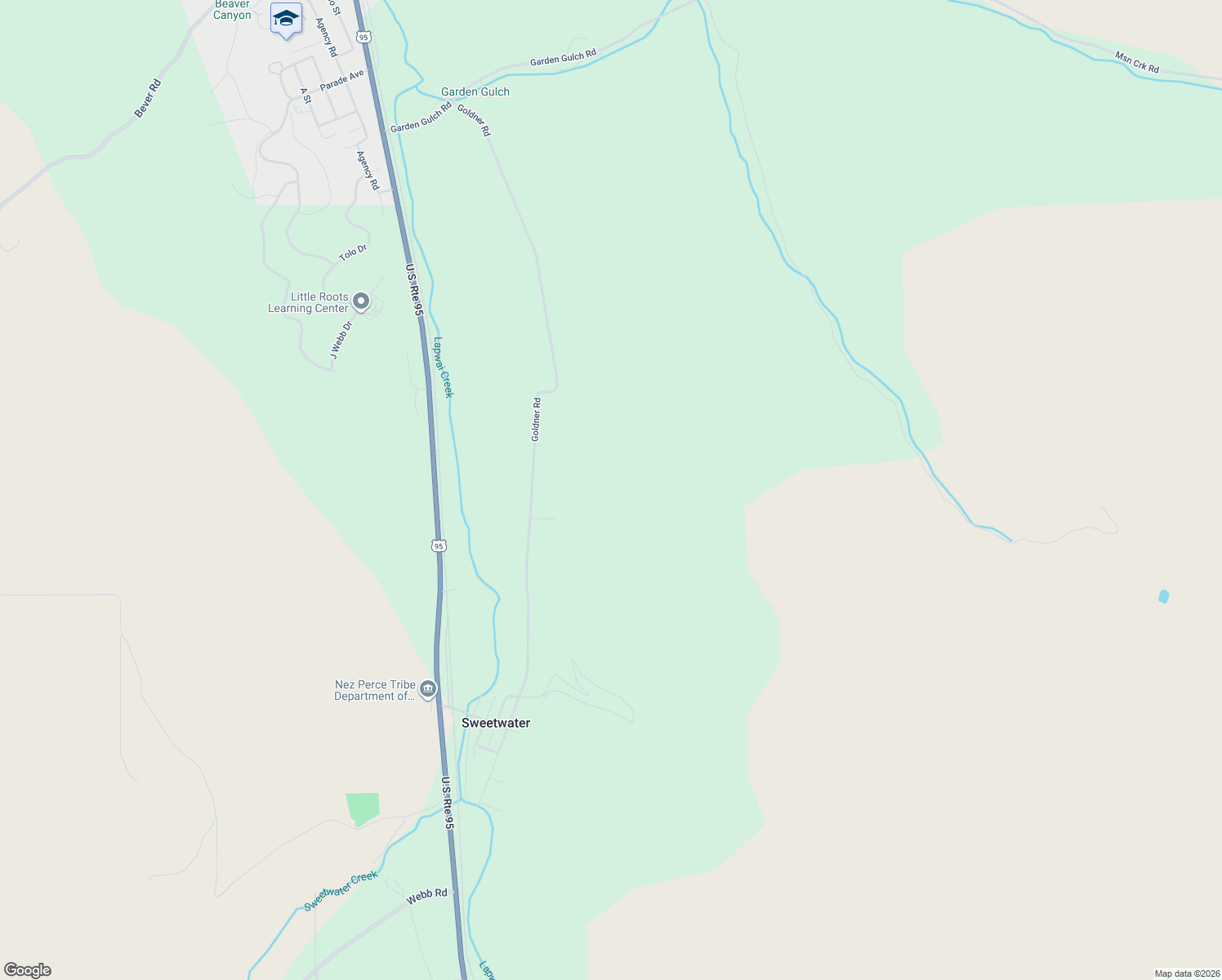 map of restaurants, bars, coffee shops, grocery stores, and more near 28359 Goldner Road in Lapwai