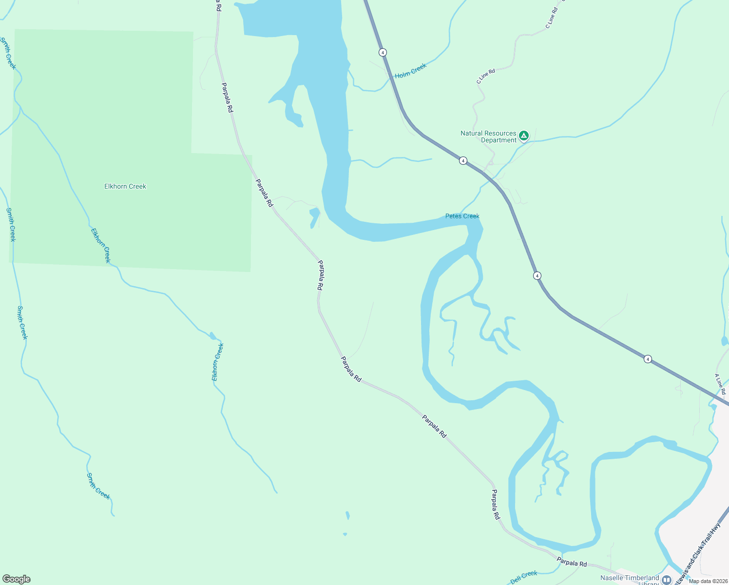 map of restaurants, bars, coffee shops, grocery stores, and more near 280 Parpala Road in Naselle