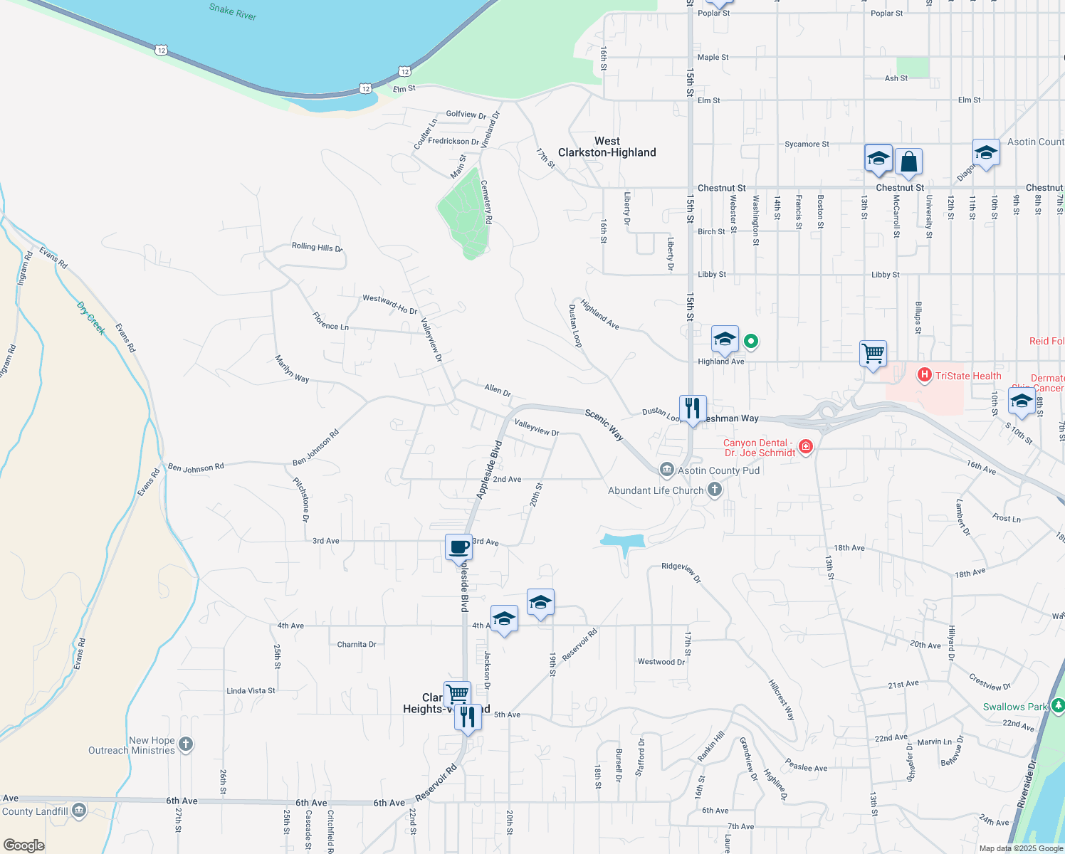2000 Valleyview Drive, Clarkston WA Walk Score