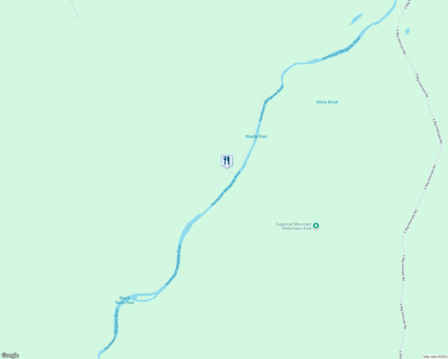 map of restaurants, bars, coffee shops, grocery stores, and more near 3719 West Big Intervale Road in Margaree Valley