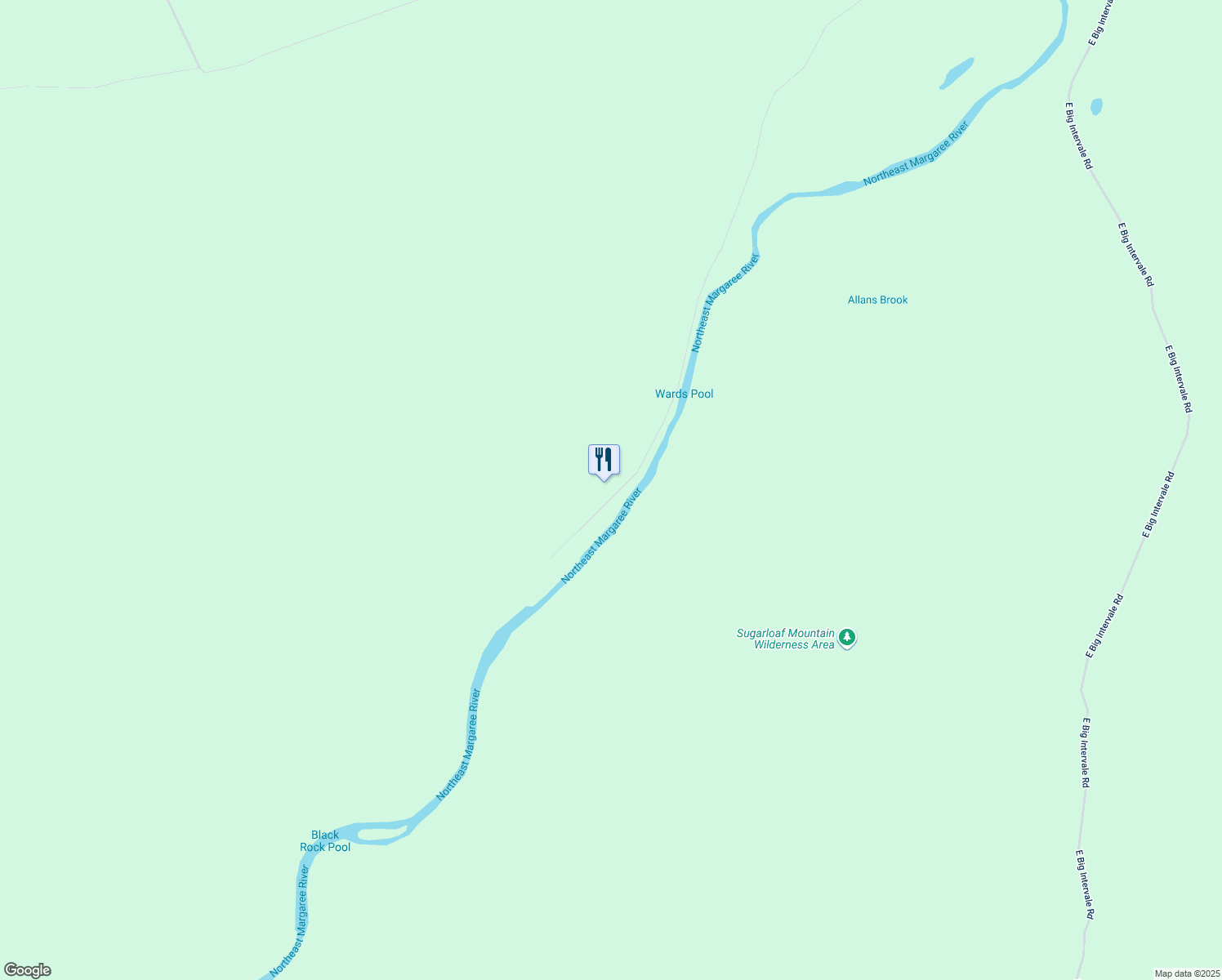 map of restaurants, bars, coffee shops, grocery stores, and more near 3719 West Big Intervale Road in Margaree Valley