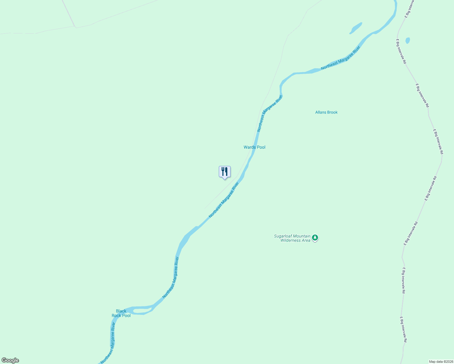map of restaurants, bars, coffee shops, grocery stores, and more near 3719 West Big Intervale Road in Margaree Valley