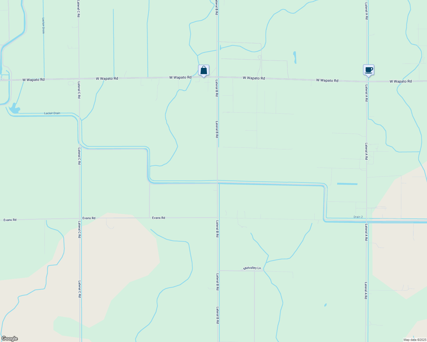 map of restaurants, bars, coffee shops, grocery stores, and more near 3680 Lateral B Rd in Wapato
