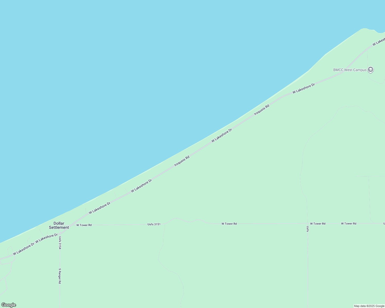 map of restaurants, bars, coffee shops, grocery stores, and more near 15930-17586 West Lakeshore Drive in BRIMLEY