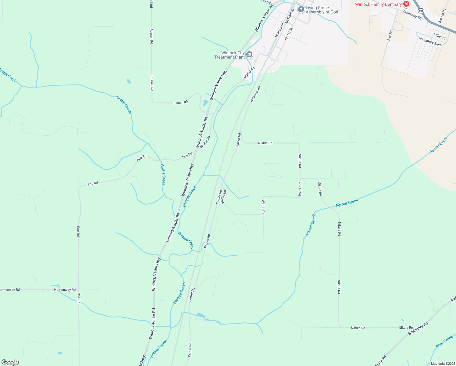 map of restaurants, bars, coffee shops, grocery stores, and more near 101 Walter Road in Winlock