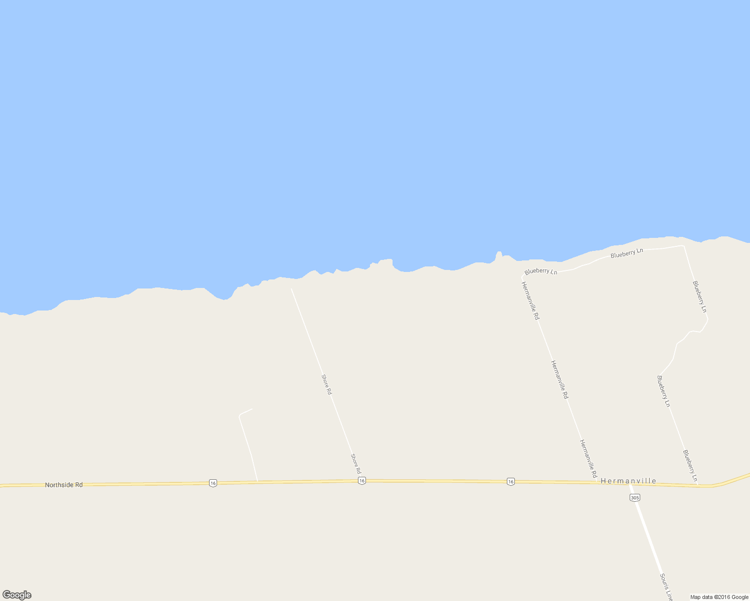 map of restaurants, bars, coffee shops, grocery stores, and more near 261 Shore Road in Souris