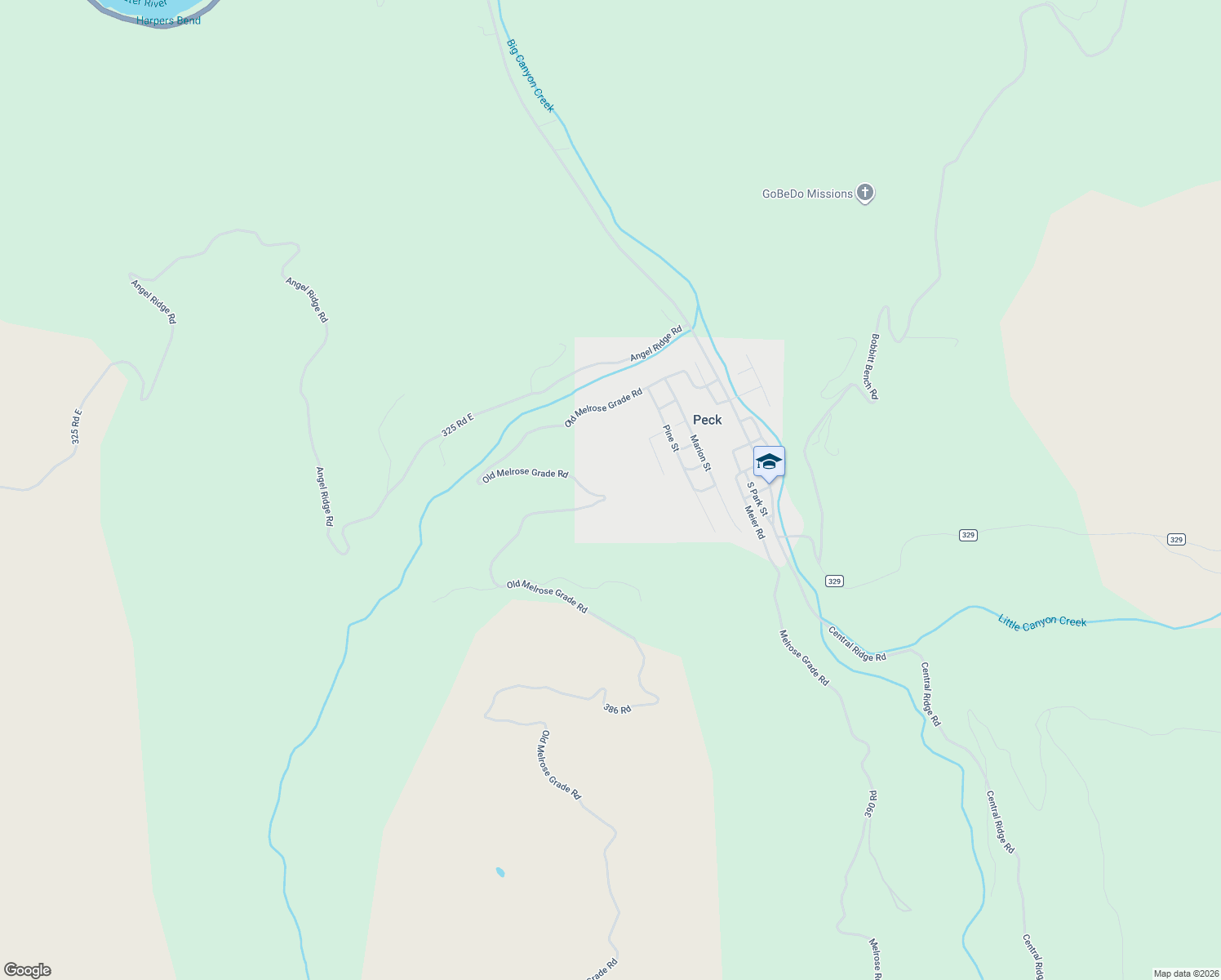 map of restaurants, bars, coffee shops, grocery stores, and more near in Peck